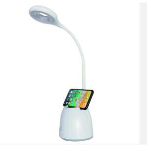 Többfunkciós 3in1 asztali LED lámpa, tolltartó és hangszóró – USB-ről tölthető multifunkciós, hajlítható lámpa tanuláshoz, munkához