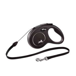 Flexi New Classic behúzható póráz, fekete, 5 méter, 12kg - Flexi