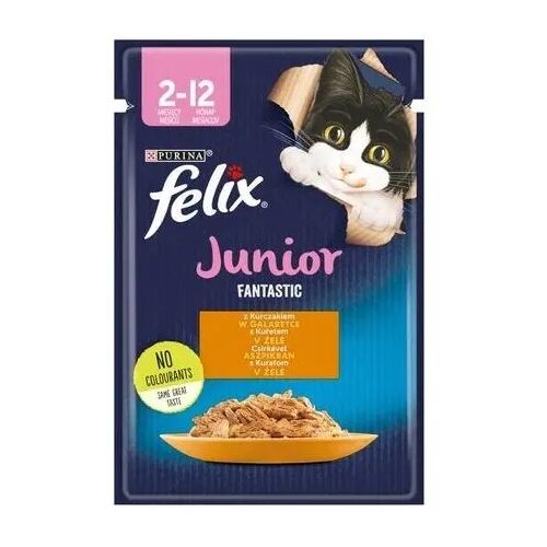 Felix Junior Fantastic z Kurczakiem w Galaretce mokra karma dla kociąt, 85g