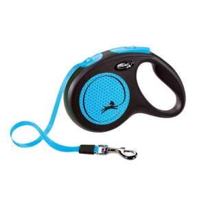 Flexi New Neon M kék automata póráz, 5 méter, 25 kg-ig - Flexi