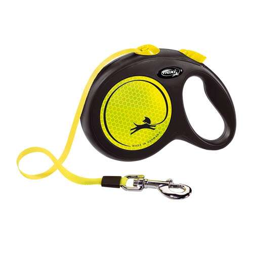 Flexi New Neon smycz automatyczna, żółta, 5 metrów, duża, do 50 kg
