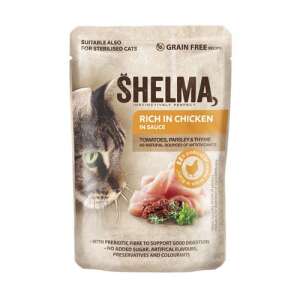 SHELMA alutasak macskáknak Grain Free csirke-paradicsom-fűszernövények 85g szószban 56341909 Shelma Macskaeledelek