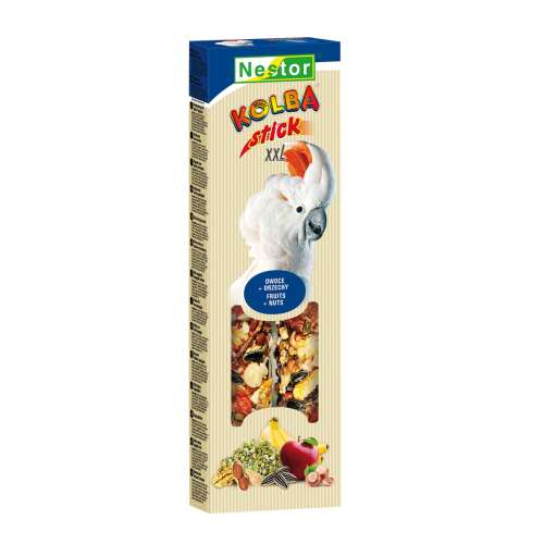 NESTOR Rúd XXL papagájnak gyümölcsök+mogyoró 2db / 150g