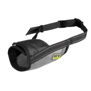 EBI D&D szájkosár fekete XL kutyáknak, fekete szájkosár állítható pánttal, lélegző hálóval, fényvisszaverő részletekkel - Szájkosár