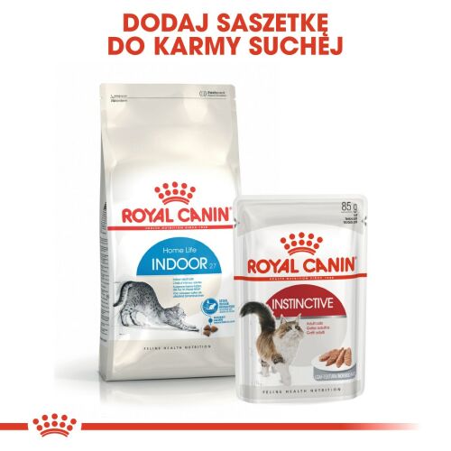 Royal Canin Indoor 27 sucha karma dla kota z saszetką mokrej karmy