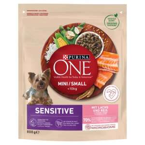 Purina ONE Mini Sensitive Lazac - Száraz Kutyaeledel - 800g 69233655 - Purina