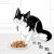 Katze frisst Felix Fantastic Kaninchen & Lamm Katzenfutter