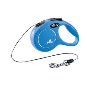 Flexi New Classic XS lesă retractabilă pentru câini, albastră, 3 metri, 8 kg - Petshop