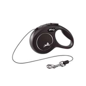 Flexi New Classic XS lesă retractabilă pentru câini, negru, 3 metri, 8 kg - Petshop