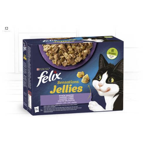 Felix Sensations Jellies 12x85g karma dla kota, mieszanka smaków w galarecie