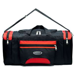 Black and red sports travel bag with shoulder strap - Travel Bag