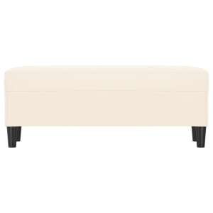 Krémszínű bársony pad fekete lábakkal, 100 x 35 x 41 cm - Tároló pad & ülőke