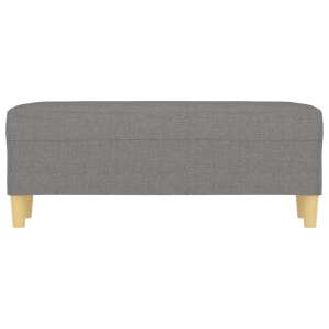 Sötétszürke szövet pad fából készült lábakkal, elülső nézet - Tároló pad & ülőke