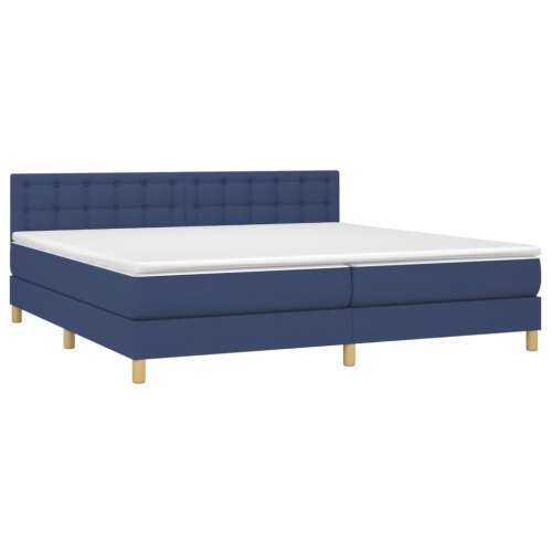 Kék szövet rugós és led-es ágy matraccal 200 x 200 cm 56360822