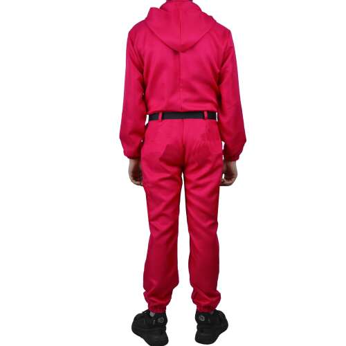 Adult Costume, Squid Game, Size L, Red, with Belt