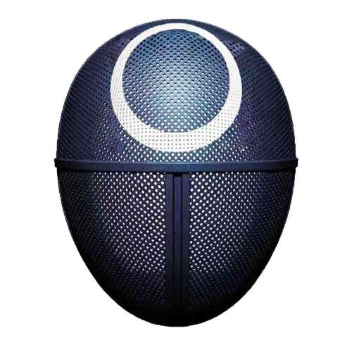 Squid Game Circle Mask, black with white circle, Halloween costume accessory