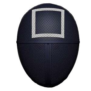Plastic Squid Game Mask, Square Shape, Black, 24 cm 57268234 - Costumes for adult