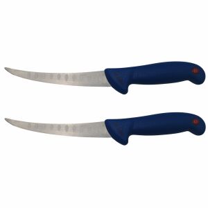 Chef's Knife Fillet Knife Set - 2 pieces, 30cm, stainless steel blades, blue handles - Kitchen Knife