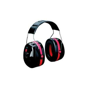 3M PELTOR Optime III H540A-411-SV Gehörschutz, schwarz und rot, Geräuschreduzierung 35 dB - Schutzausrüstung