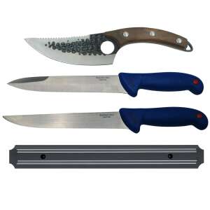 Zestaw rzeźniczy DEPOX®, noże szefa kuchni, tasak i uchwyt magnetyczny, stal nierdzewna 56366407 - Nóż kuchenny