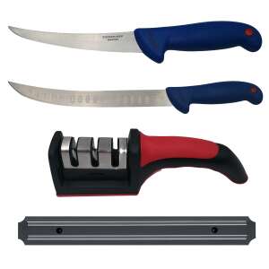 DEPOX® Metzgerset, Gewinde, Kochmesser, Schärfer und Magnethalter, Edelstahl 56366470 - Pfannen, Abendessen, Küchenmesser, Besteck-Sets und Töpfe