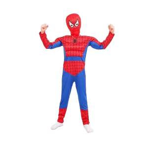 IdeallStore® Ultimate Spiderman jelmezkészlet gyerekeknek, 100% poliészter, 110-120 cm, piros és kesztyű korongokkal 56366562 