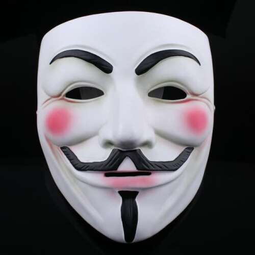 Anonymous V for Vendetta Mask, white, plastic, adult size