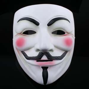 Anonymous V for Vendetta Maske, weiß, Kunststoff, Erwachsenengröße - Kostüme für Erwachsene