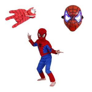Set Pókember gyerek jelmez, L méret, piros, 120-130 cm, kesztyű és maszk 56368174 "Pókember"  Jelmezek gyerekeknek