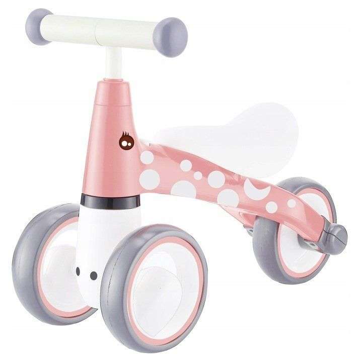 Ecotoys Mini háromkerekű Futóbicikli - Pöttyös - rózsaszín