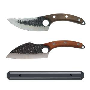 IdeallStore® kitchen knife set with two knives and a magnetic holder, stainless steel - Kitchen Knife