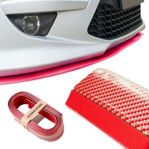 Samurai Performance 2.5m red universal bumper spoiler, shown installed on a car - Kik