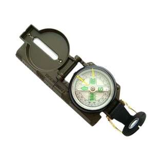 IdeallStore® World Seeker folding compass with magnifying glass, green - Camping & Hiking