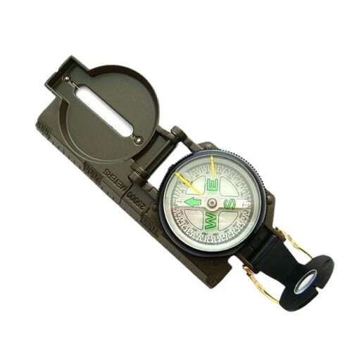 IdeallStore® World Seeker folding compass with magnifying glass, green