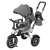 Ikonka Trike Fix V3 grey tricycle with canopy, parent handle, and storage bag