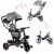 Ikonka Trike Fix Lite Children's tricycle with awning and push handle, 360° rotation - Grey 80974026