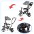 Ikonka Trike Fix Lite Children's tricycle with awning and push handle, 360° rotation - Grey 80974026