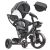 Ikonka Trike Fix Lite Children's tricycle with awning and push handle, 360° rotation - Grey 80974026