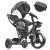 Ikonka Trike Fix Lite grey tricycle with sun canopy and parent bag