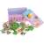 Ikonka Animal Puzzles: Open pink tin box with scattered animal puzzle pieces.