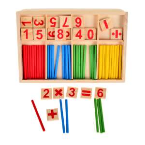 Számoló pálcikák abakusz pálcikák + számok montessori oktatási készlet 66860845 Fejlesztő játék iskolásoknak