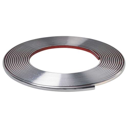 Bandă decorativă autoadezivă cromată pentru mașină, 15mm x 15m