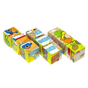 Educational wooden puzzle blocks Vehicles 9el.