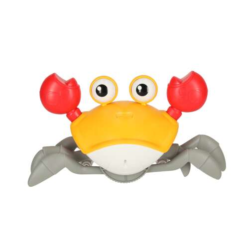 Yellow and red interactive crab toy with sound effects
