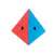 MoYu Pyraminx v2 puzzle cube, red and blue