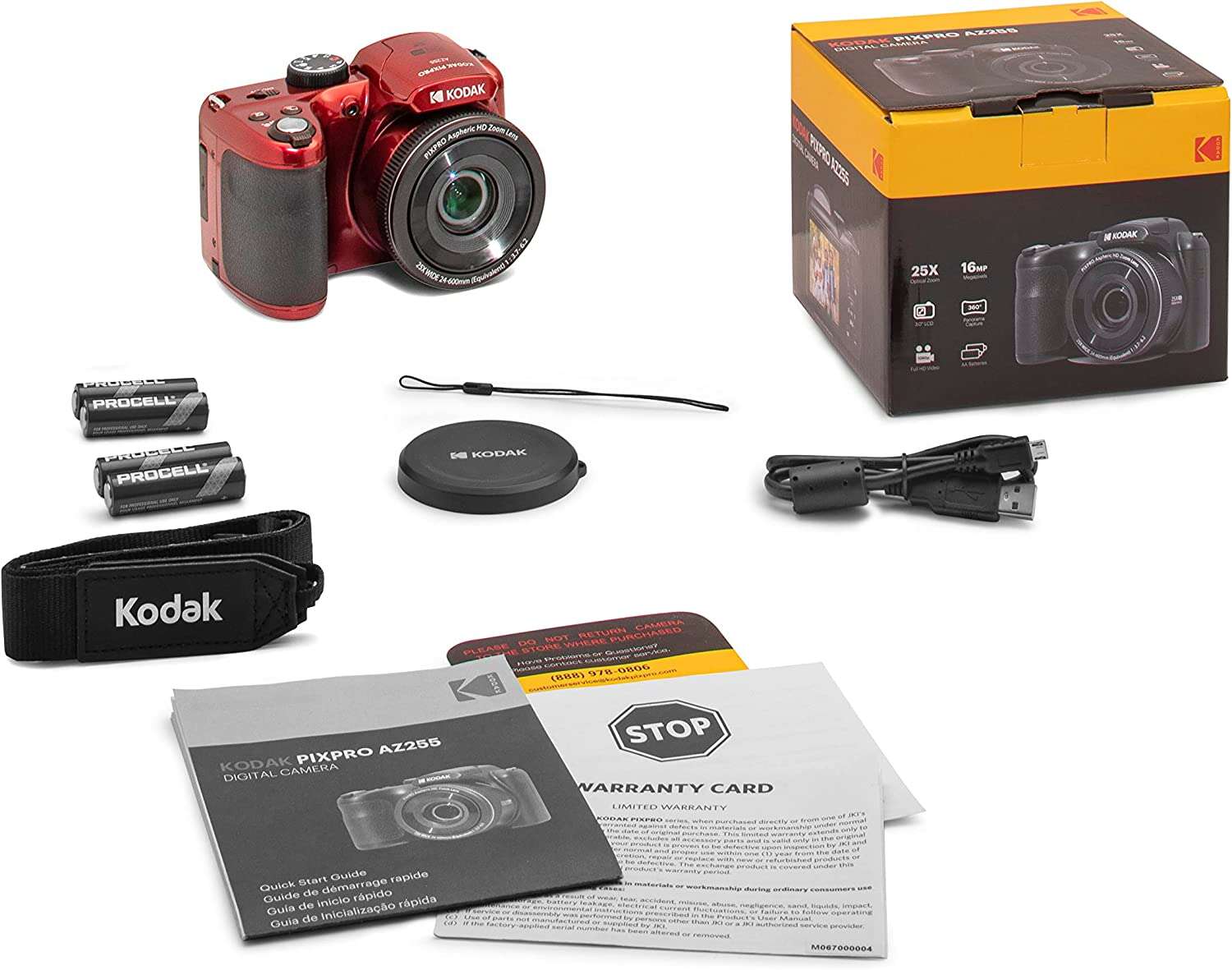 Kodak pixpro az255 digitális fényképezőgép, piros