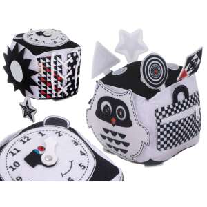 Educational sensory cube contrasting soft tactile