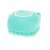 Blue silicone pet grooming brush with built-in shampoo dispenser