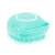Blue silicone pet grooming brush with built-in shampoo dispenser