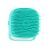 Top view of blue silicone pet wash brush with soft bristles